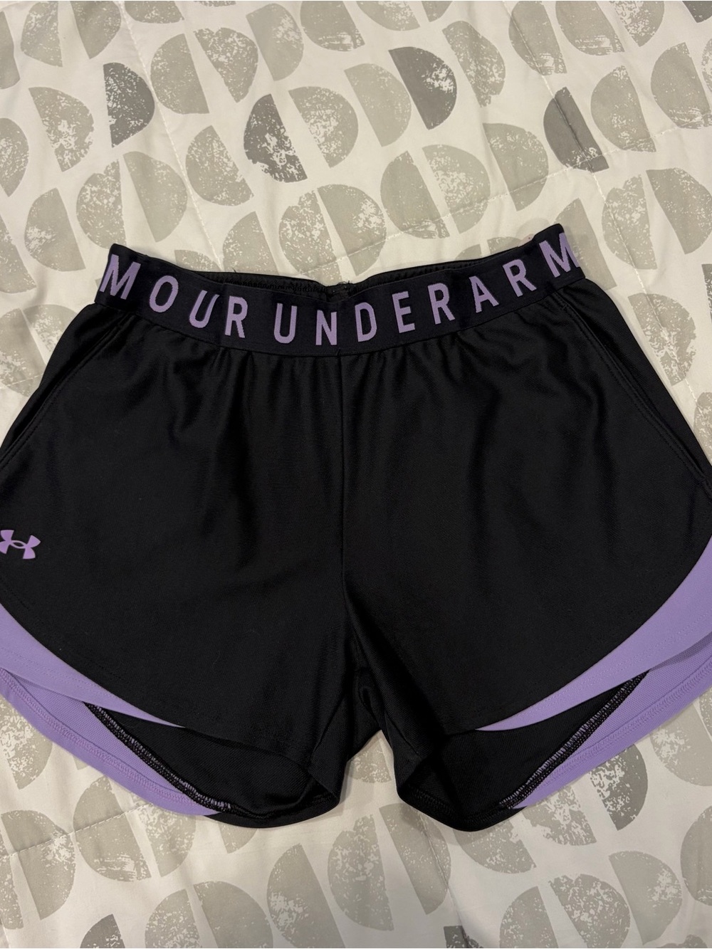 Under Armour Black & Purple Women's Athletic Shorts
